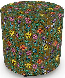 Indigenous Artwork Custom Upholstery Ottoman