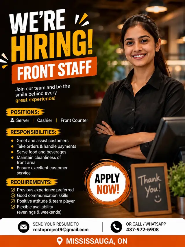 Job Listing — Front Staff