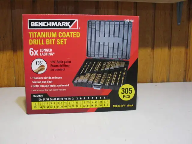 BENCHMARK 305 Piece Titanium Coated Drill Bit Set, BRAND NEW