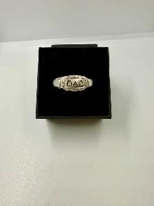 Men's 10K White Gold DAD Ring~Size 10