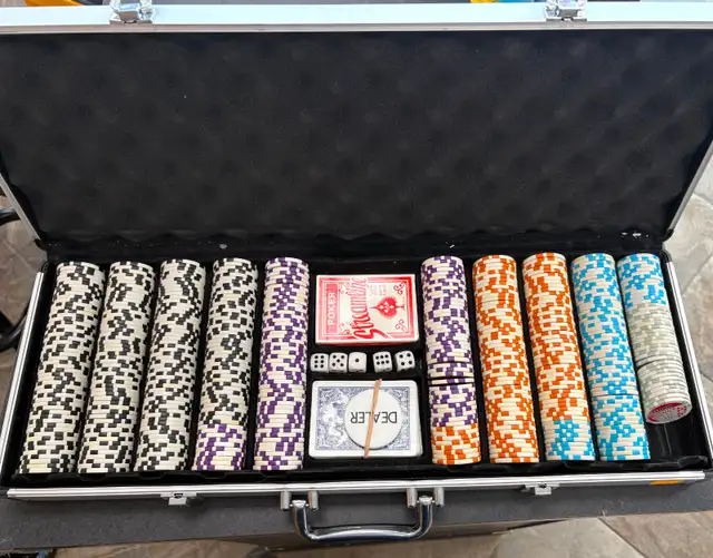 Standard Casino-Style Poker Chip Set in Hard Carry Case