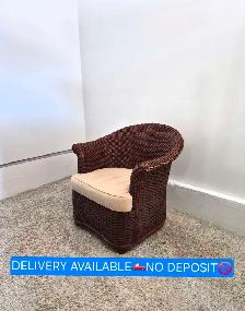 DELIVERY AVAILABLE Woven Rattan Barrel Single Sofa Chair Patio