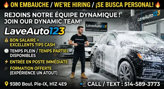 Emploi LaveAuto123