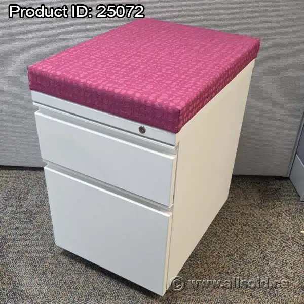Herman Miller 2 Drawer Pedestal File Cabinets w/ Cushion Tops