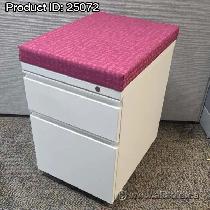 Herman Miller 2 Drawer Pedestal File Cabinets w/ Cushion Tops