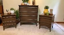 Mid century. Ensemble chambre à coucher. 2 tables de chevet nigh - Photo 2
