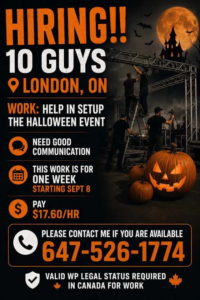 Hiring! General Labour for Event Setup