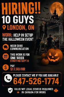 Hiring! General Labour for Event Setup