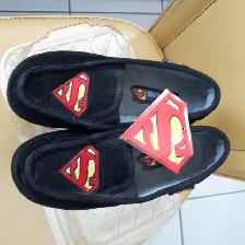 PANTOUFLESSUPERMAN GR5garcon VELOURNOIR SEMELLES CAOUTCHOUC$5.00 - Photo 3