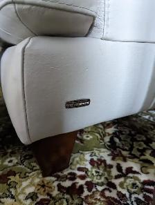 Natuzzi Edition Italian Leather Sofa Set In Ivory - Photo 4