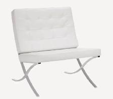 White Leather Lounge/Barcelona Chair