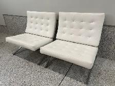 White Leather Lounge/Barcelona Chair - Photo 4