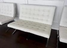 White Leather Lounge/Barcelona Chair - Photo 9