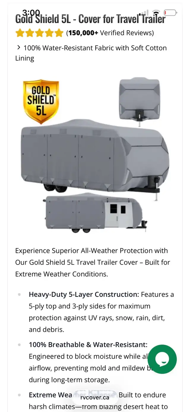 28’ Camper Cover - Large Rip