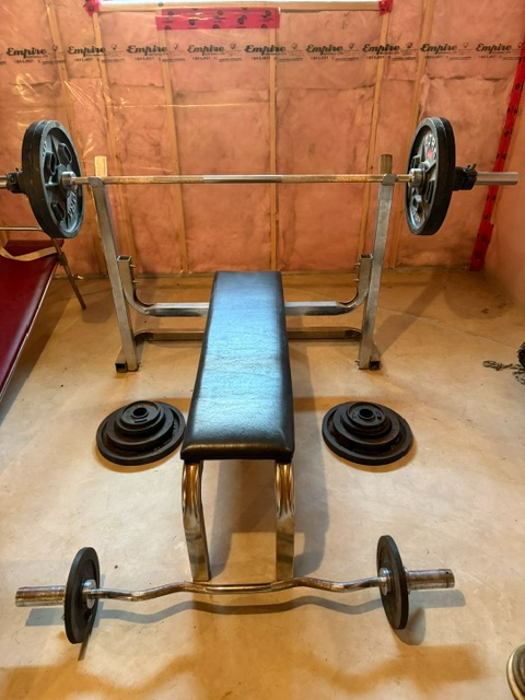 410 LBS York Olympic Weights  and Olympic Weight Bench
