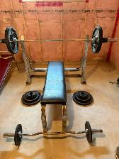 410 LBS York Olympic Weights  and Olympic Weight Bench