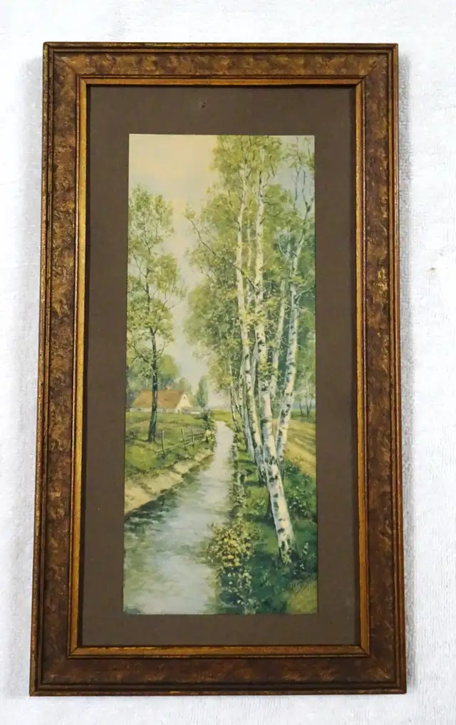 Antique Lithograph Frederick S. BURGY 1911 – Original frame