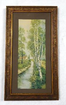 Antique Lithograph Frederick S. BURGY 1911 – Original frame