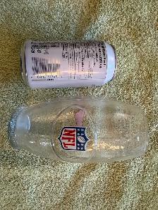 NFL BUDWEISER BEER Glass ~ FOOTBALL Shape ~ Red White and Blue
