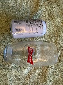 NFL BUDWEISER BEER Glass ~ FOOTBALL Shape ~ Red White and Blue - Photo 2