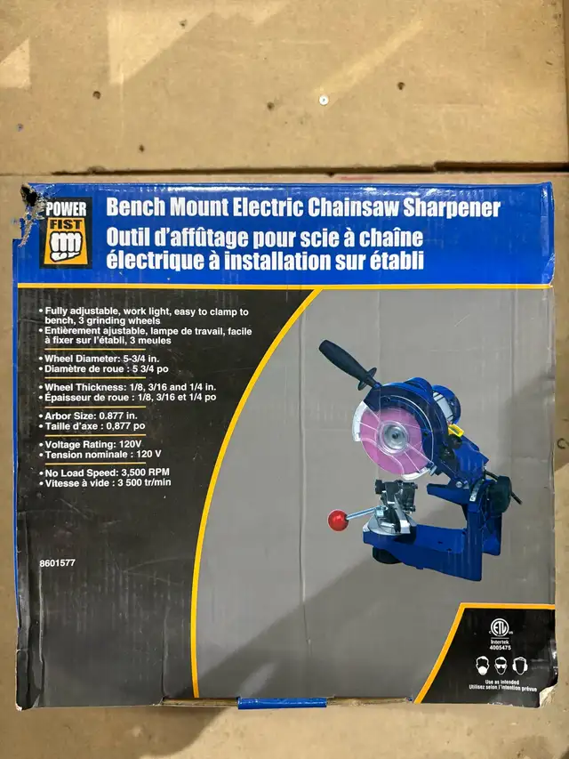 Power Fist Bench Mount Electric Chainsaw Sharpener