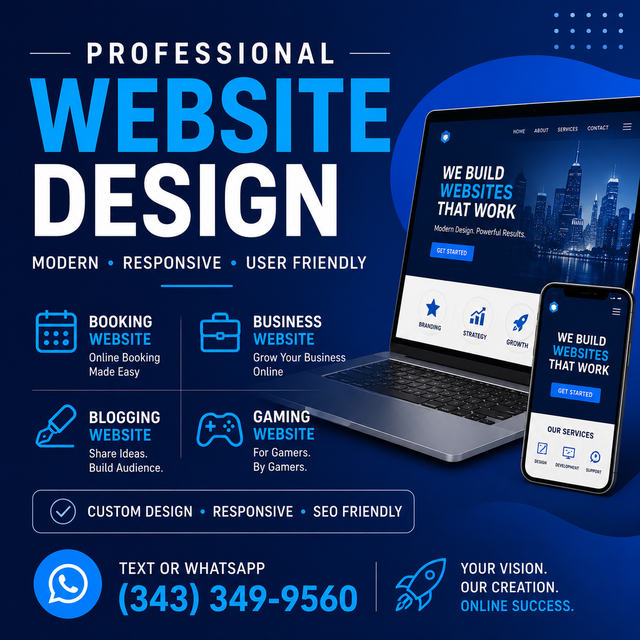 BOOKING WEBSITE, BUSINESS WEBSITE, BLOGGING/ GAMING WEBSITE