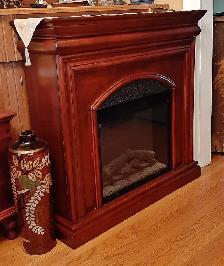 Electric Fireplace Mahogany Wood w/Remote Control