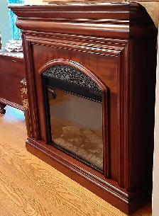 Electric Fireplace Mahogany Wood w/Remote Control - Photo 2