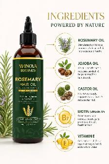 WinOva Botanics 100% Pure Rosemary Hair Oil 200ml - Photo 5