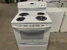 Cuisinière blanche ronds serpentins GE
