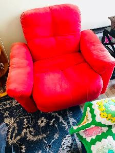 Armchair comfortable red $100