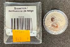 1/4oz .999 Fine Silver 2014 Snowman Coin