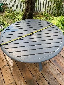 Patio Table & Ornate Umbrella Stand – $120 OBO
