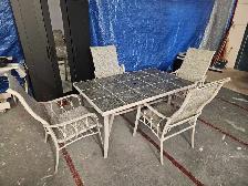 Dining Set Granite 'Stone-Tiled' Tabletop