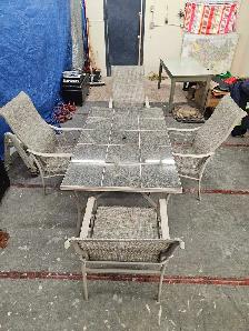 Dining Set Granite 'Stone-Tiled' Tabletop - Photo 6