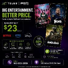 TELUS & Koodo Streaming Deals – Plans Starting at $23/Month!