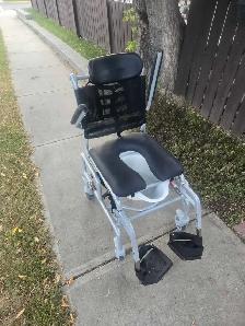 Adult wheelchair tilt commode