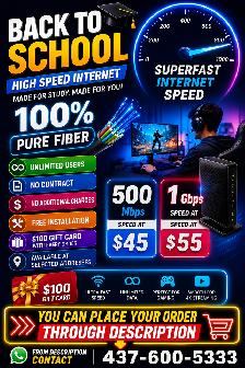 Fibre Internet Deal | 500 Mbps $45 | 1 Gbps $55 'Back to School'