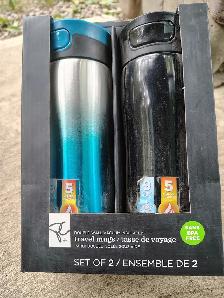 Travel Mugs (pair stainless steel brand new)
