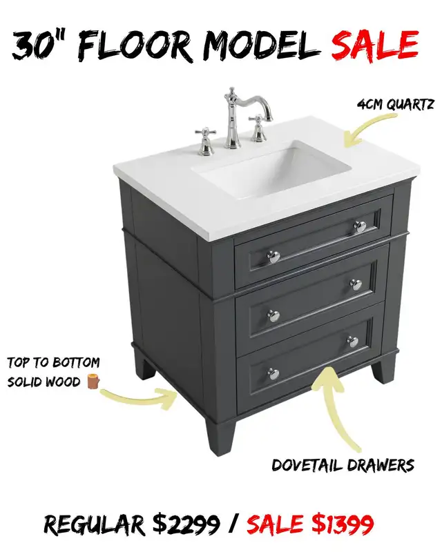 Vanity, Kitchen Cabinet, Mirror, Toilet, Faucet