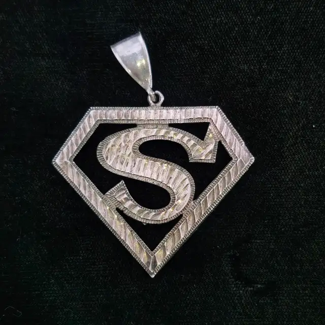 .925 Sterling Silver Superman Pendant - 10.2 Grams (#44314)