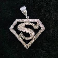 .925 Sterling Silver Superman Pendant - 10.2 Grams (#44314)
