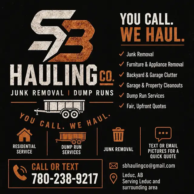 Junk Removal & Dump Runs – Leduc & Area | SB Hauling Co.