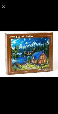 PUZZLE VERMONT. CABANE FORESTIÈRE.1000PIÈCES.NEUF & SCELLÉ.$20.
