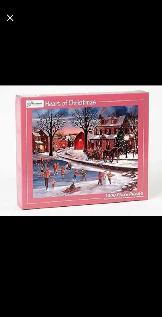 PUZZLE VERMONT.COEUR DE NOËL.1000 PIÈCES.NEUF & SCELLÉ.$20.