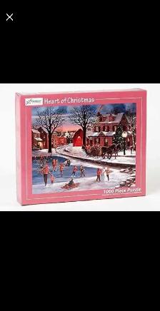 PUZZLE VERMONT.COEUR DE NOËL.1000 PIÈCES.NEUF & SCELLÉ.$20.