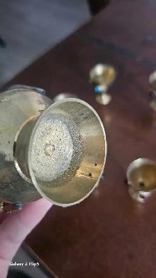 Ensemble miniature Théière avec mini verres  en brass/laiton - Photo 5