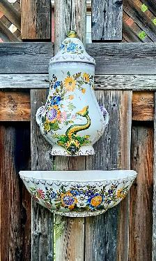 Antique Ceramic Majolica Fountain Lavabos - Photo 2