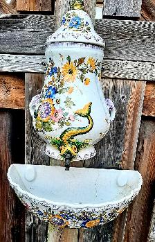 Antique Ceramic Majolica Fountain Lavabos - Photo 4