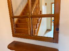 Pine Framed Mirror with Shelf - Photo 4